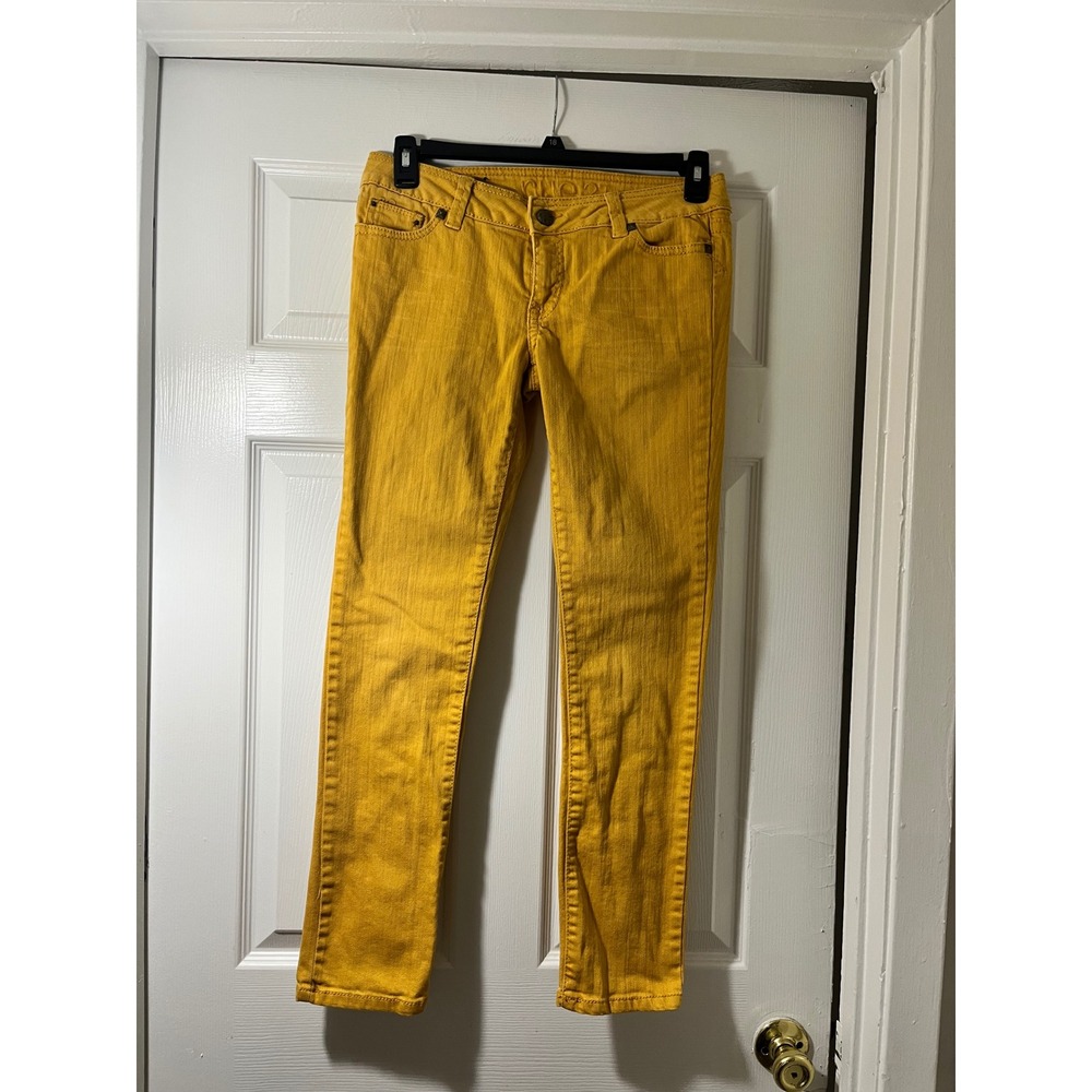 RUE21 Womens Mustard Yellow Skinny Jeans Low‎ Rise Size 7/8R Cotton Blend